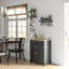Distressed Black Sideboard Storage Cabinet - Solid Wood Countertop, 2 Drawers, Doors, Adjustable Shelf For Gym Kitchen Home