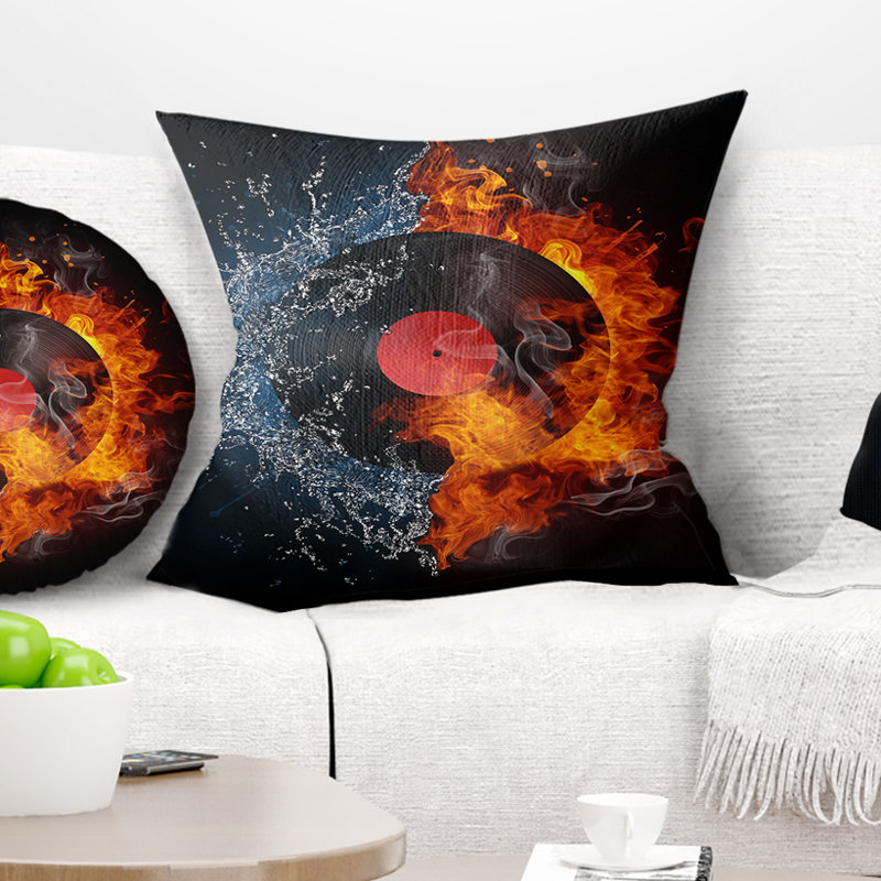 Dossier abstrait - Coussin imprimé abstrait, 18 po x 18 po, Coussin décoratif
