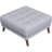 Addison Square Light Gray Linen Upholstered Ottoman, Comfortable and Versatile with Classic Design for Modern Living