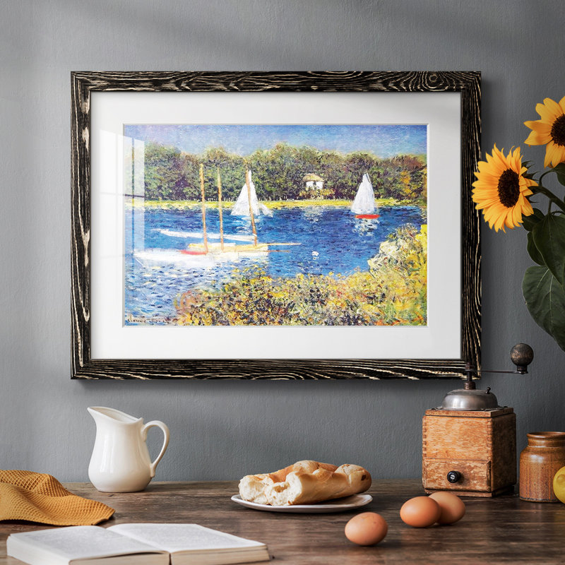 La seine à Argenteuil, 1874, reproduction d'art sur papier, Noir, H 26 po x l 38 po x P 1,5 po