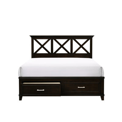 King X Storage Bed With Solid Wood - Elegant Headpiece & In Designed Headboard