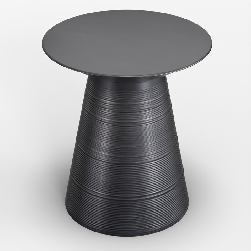 Table de bout ronde en métal massif l 18 po Sheridan, Black