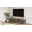 Meuble télé moderne avec portes à pousser, pin atlantique et anthracite, 70,9 po x 17,6 po x 17,5 po | 100% panneau de particules enduit de mélamine, épaisseur: 0,7 pouce | Conception élégante et fonctionnelle pour le salon et les espaces de divertissement, assemblage facile-1546608542