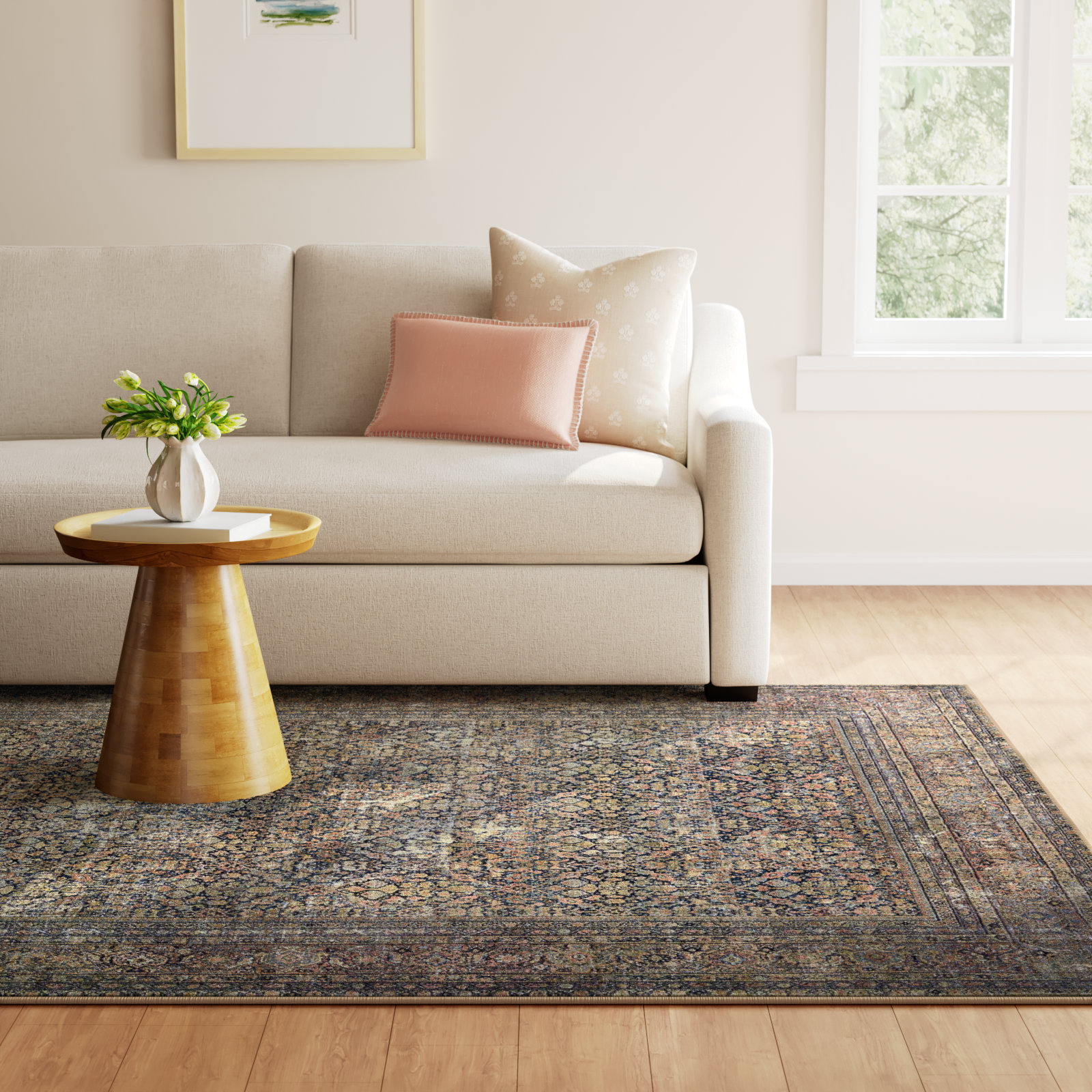 Amber Lewis x Loloi Morgan Denim/Multi Rug, Rectangle 7'3" x 9'3"