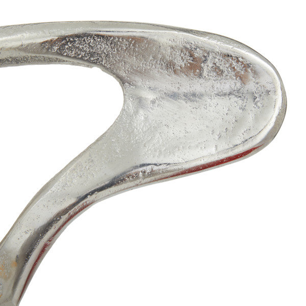 Galeri Aluminum Metal Loop Abstract Decorative Silver Sculpture with Black Base