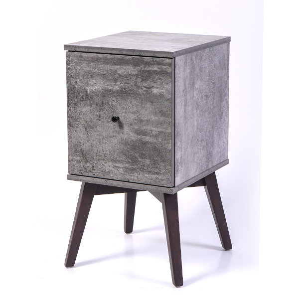 Holzheimer 35.2 cm W Bedside Table, Iron Slate