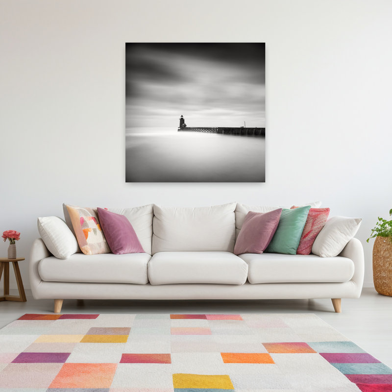 Art abstrait océanique Le Phare, H 48 po x l 48 po