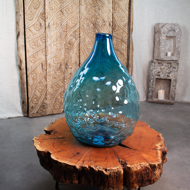 Vase de table en verre fait à la main
