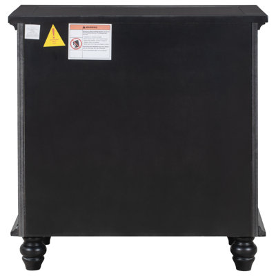 3-Drawer Storage Wood Cabinet, End Table With Pull Out Tray 