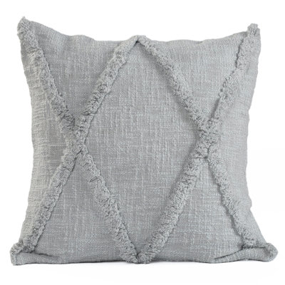 Hand-Woven Diamond Tufted 100% Cotton Throw Pillow