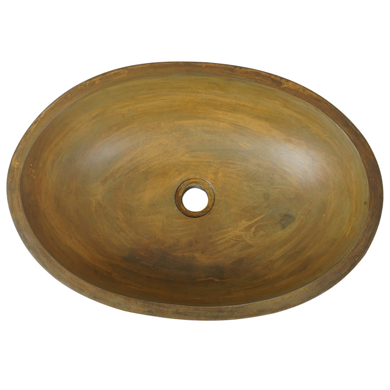 Lavabo de salle de bain ovale Caspar, Brun rétro