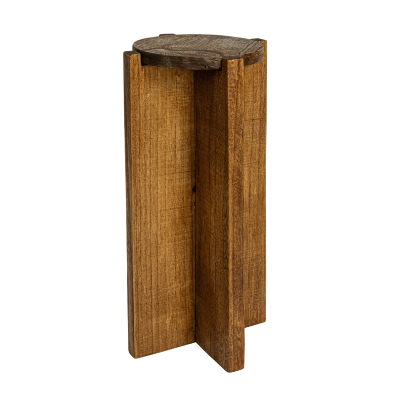 Table d'appoint Paulownia, H 19,6 po x L 9,8 po x l 9,8 po, Brun foncé teint