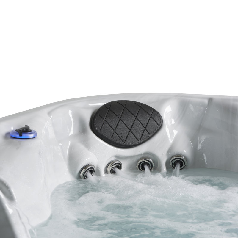 Redwood 7-Person Square Hot Tub with 100 Jets and LED Lighting