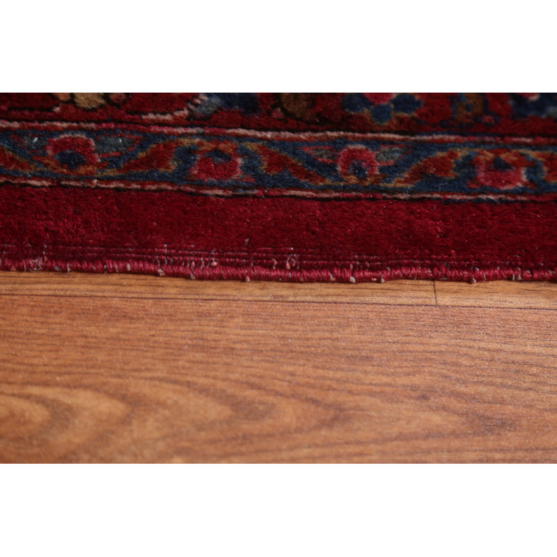 Tapis unique de style années 1940 10 pi 4 po x 14 pi 6 po rouge