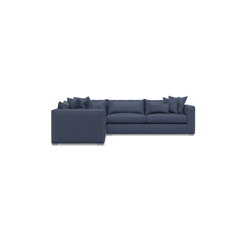 Sectional, Blue Polyester, 32.5" H x 120.5" W x 120.5" D