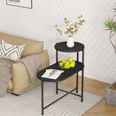 2 Table In Walnut Brown For Living Room Organization Coffee With Top
