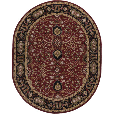 Graziani Oriental Hand-Tufted Wool Burgundy/Black Area Rug