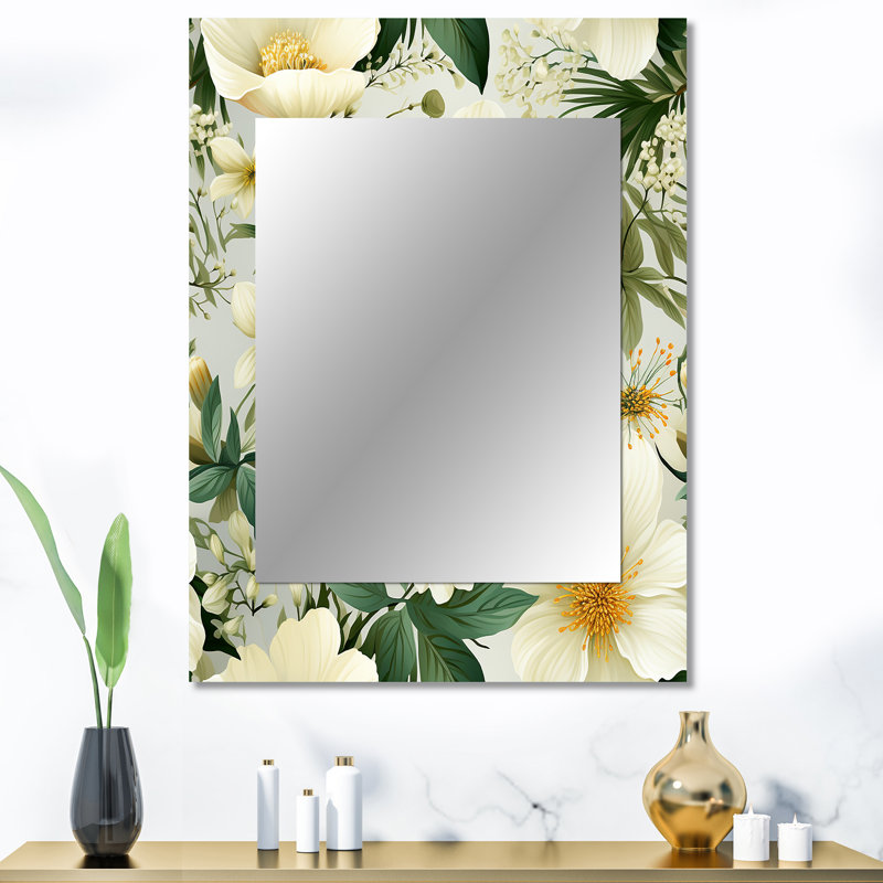 Boho Botanical Oasis Palm - Tropical Mirror Wall Decor, 40" x 30"
