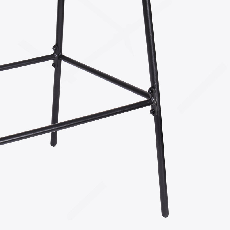 Tabouret de bar d'extérieur en osier brun clair, ensemble de 2, Noir / brun clair