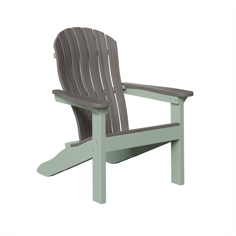 Berlin Gardens Contour Adirondack Chair, Coastal Gray with Seafoam