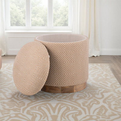 Handwoven Hesperus Diamond Juste Storage Ottoman by Dakota Fields