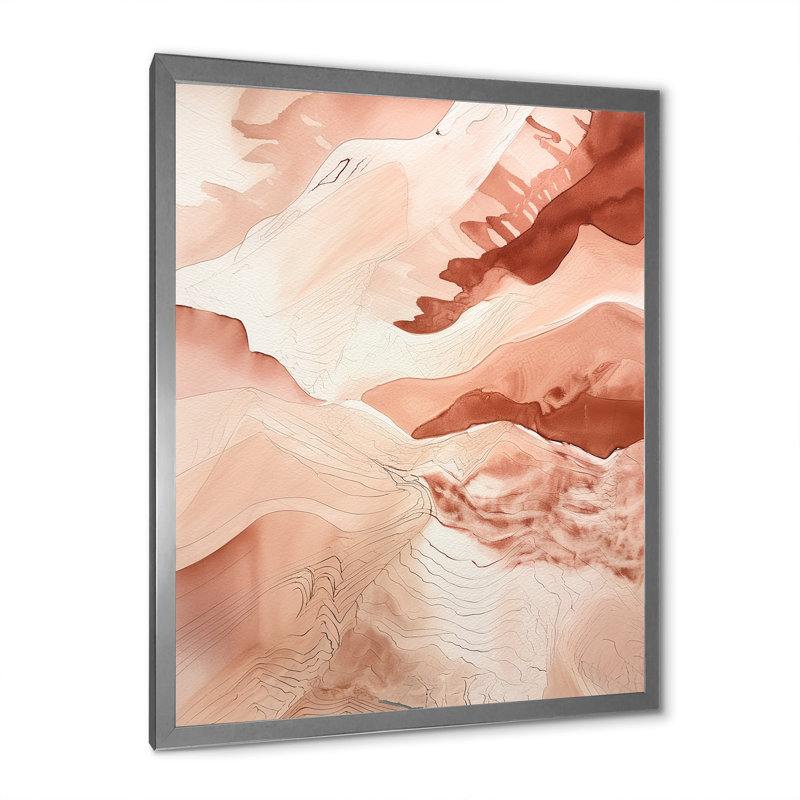 «Chocolate Dreams Terra Cotta Watercolor I», reproduction sur toile, Cadre simple argenté, H 20 po x l 12 po x P 1 po