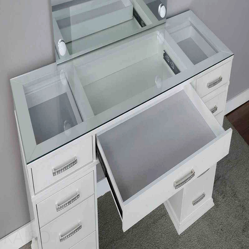 Ensemble de meuble-lavabo 1 pièce avec tabourets rembourrés Glam Style