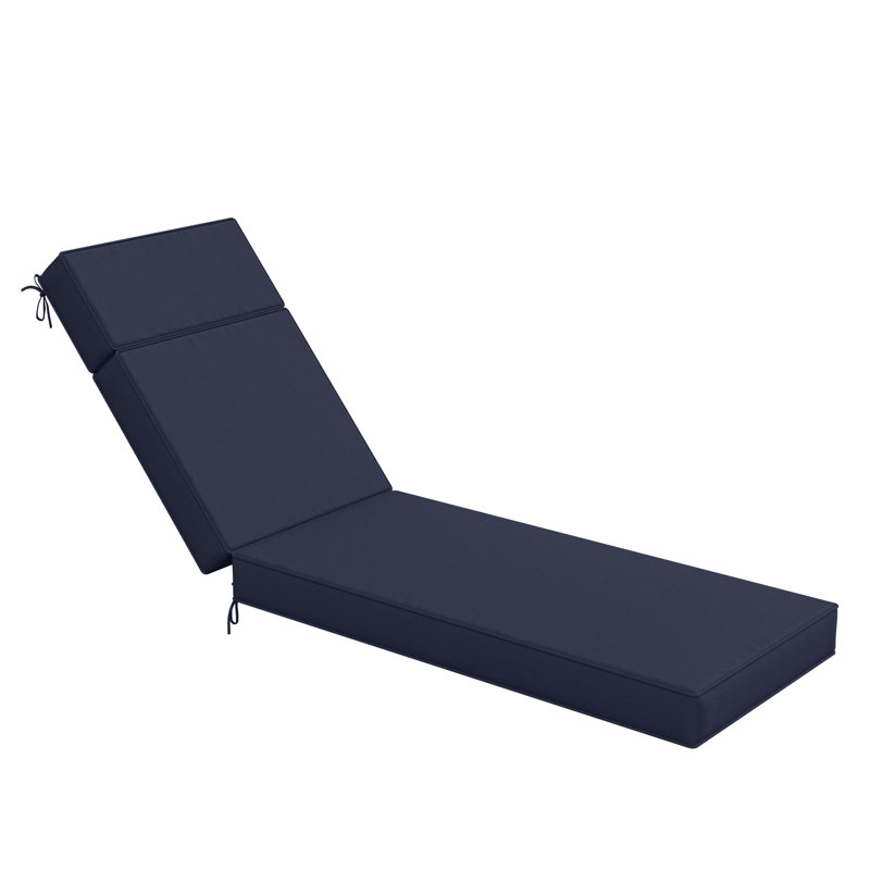 Wynee Outdoor 4'' Chaise Lounge Cushion (1 Pcs), Navy Blue, 72" W x 21" D 