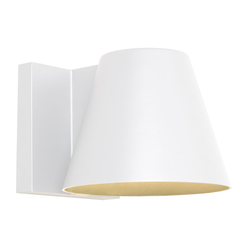 Bowman LED Outdoor Armed Sconce, White, 6"H x 7.5" W x 9" D, 47.2 W