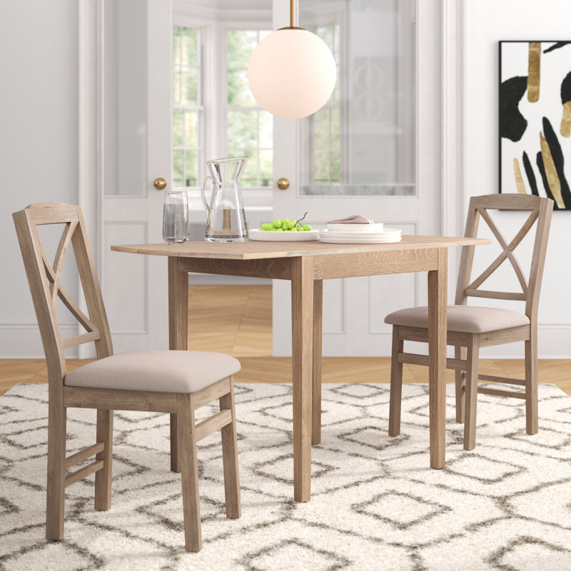 Aitana Drop Leaf 3-Piece Dining Set, Grey Wash