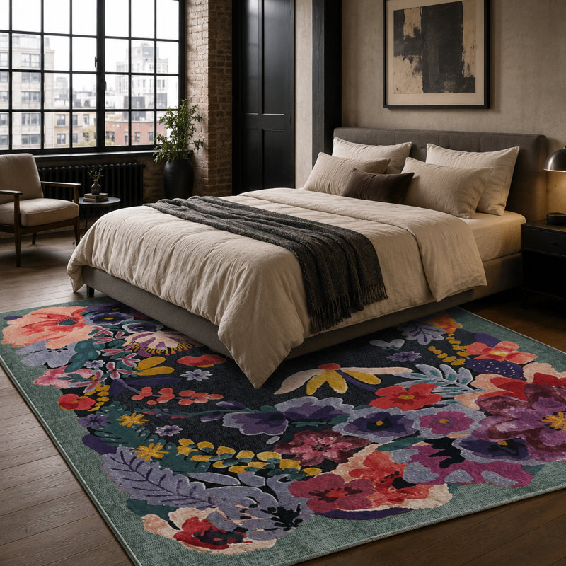 Oriental Cotton and Chenille Flatweave Area Rug, 100 x 200 cm