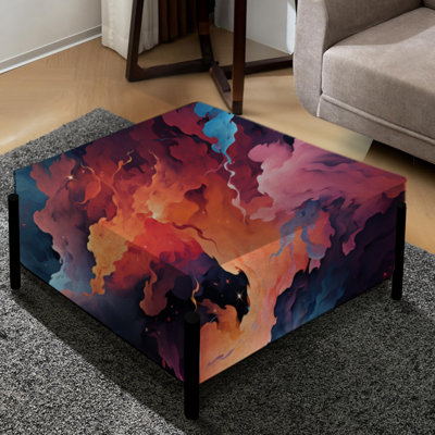 Cosmic Camo Odyssey - Grand repose-pieds carré abstrait