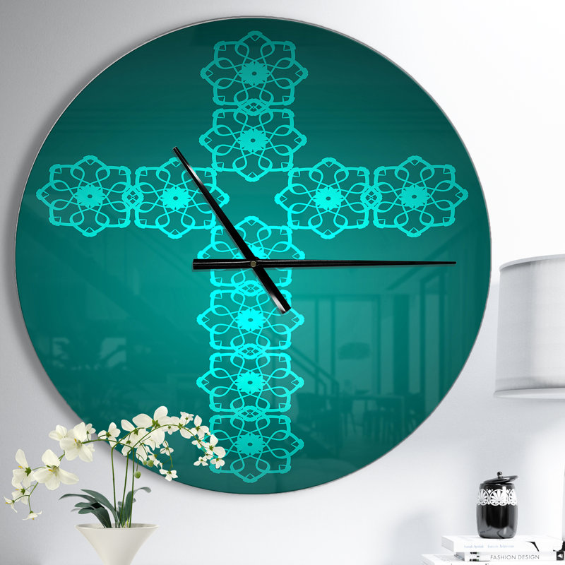 Turquoise Sainte-Croix - horloge murale moderne, Moyen