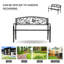 Banc de patio extérieur 50 po, avec motif animalier pour la cour, la pelouse, le porche. Charme rustique, assise ergonomique, métal en acier coulé massif, support brun - thème,
