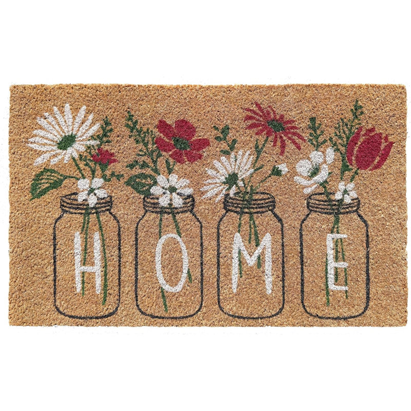 Battistino Decorative Printed 30 in. x 18 in. Indoor/Outdoor Door Mat, Dainty Bouquets
