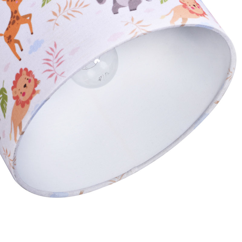 18 cm H Drum Cotton Blend Lamp Shade ( Screw On ) in White