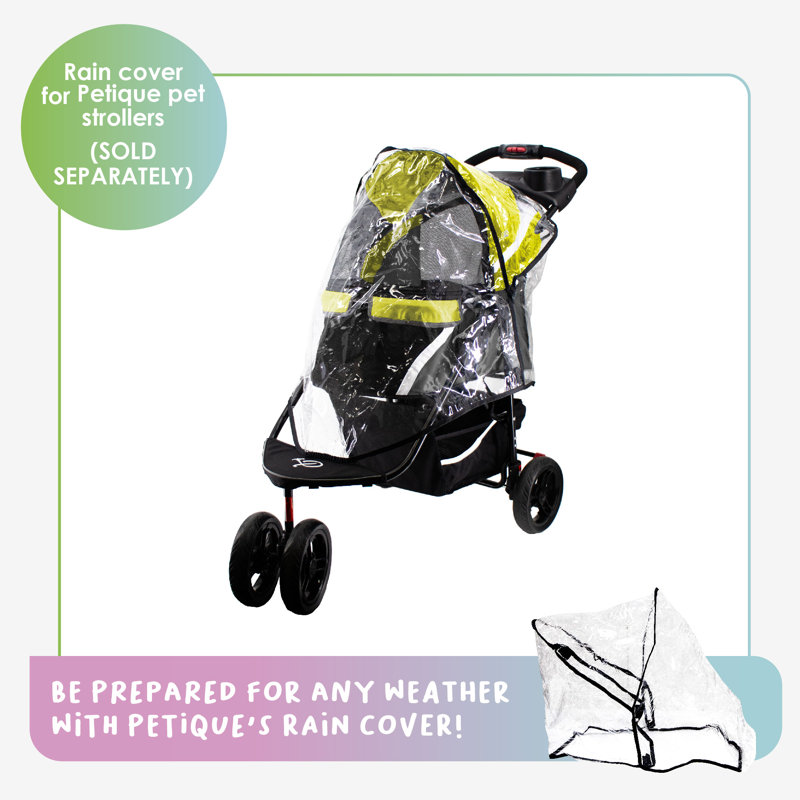 Sunshine Yellow Pet Stroller with Mesh Windows and Storage
