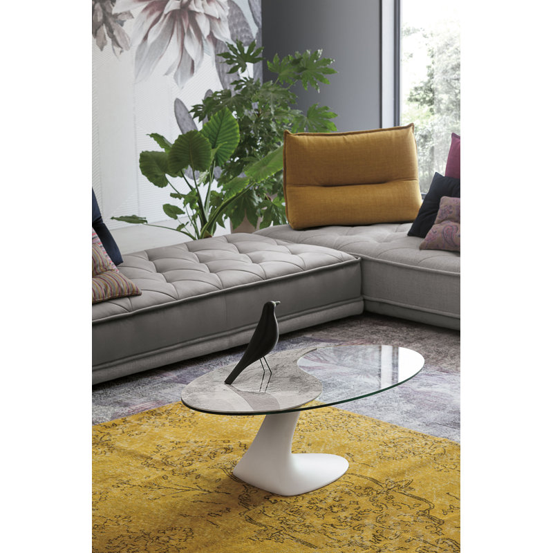Alkire Pedestal Coffee Table, Clear