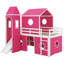 Lit mezzanine simple avec tente et tour coulissante-414067773