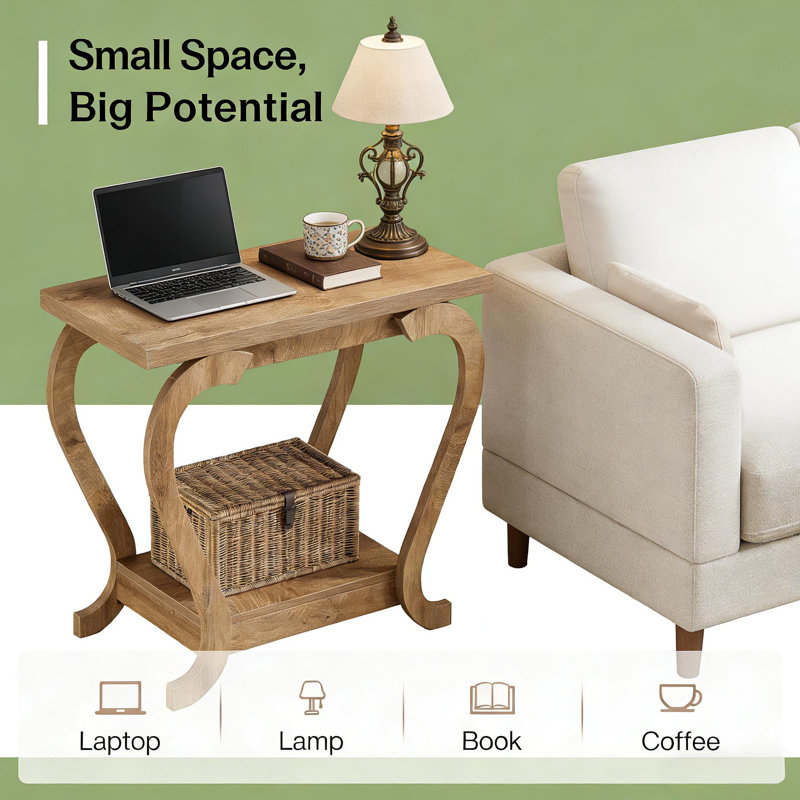 Modern Accent Side Table,2-Tier Coffee Table,End Table