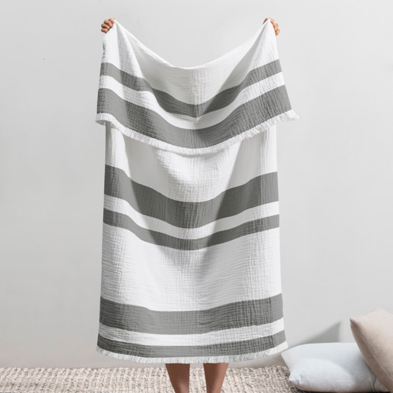 San Marino Cotton Throw, Ash