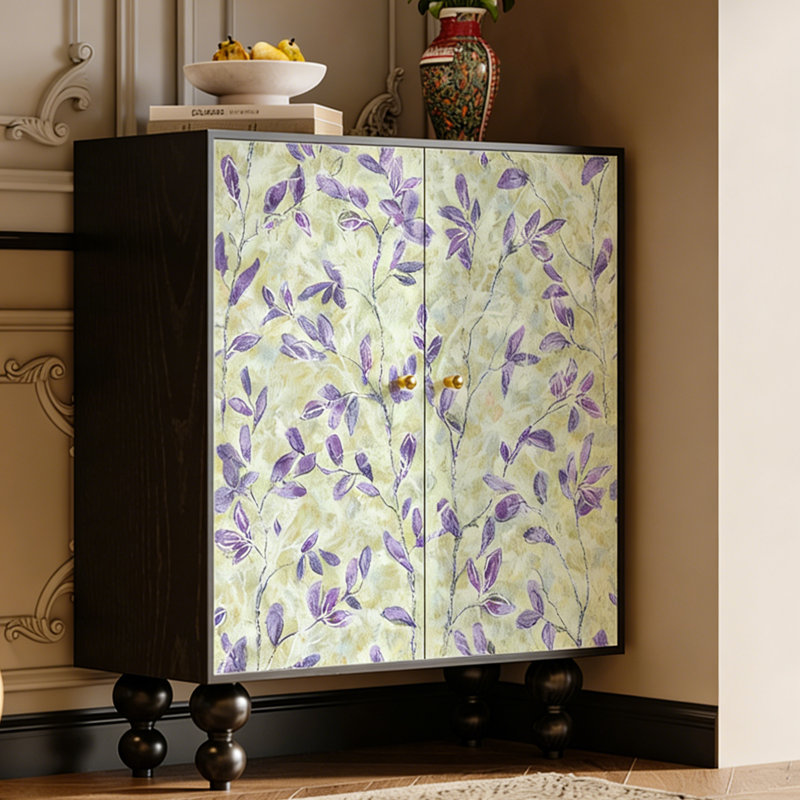 Armoire de rangement de salon en bois massif, Noir