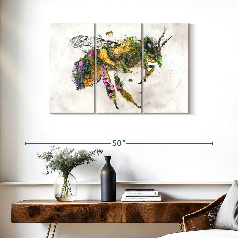 Abeille à miel Brampt, surréalisme naturel, H 24 po x l 38 po