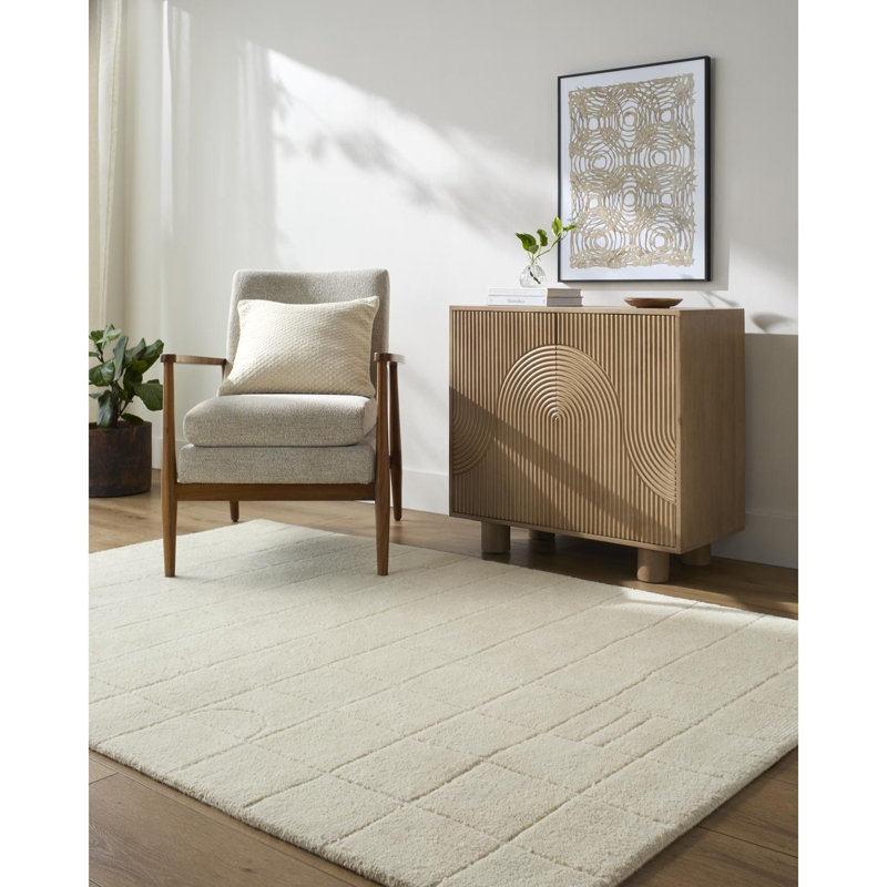 Lorette Hand Tufted Wool Indoor Rug, Rectangle 5' x 7'6"