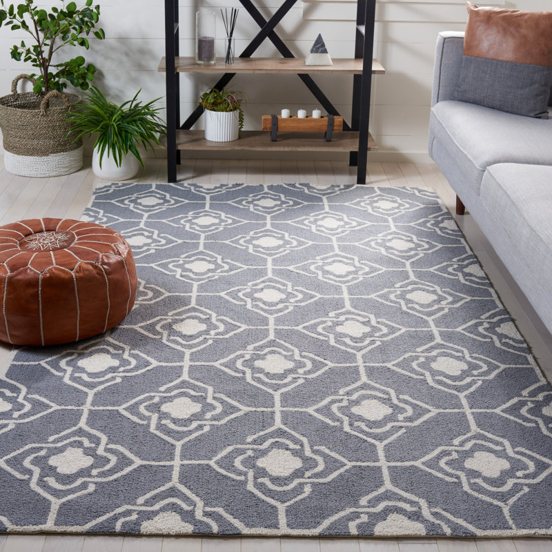 Tapis de performance géométrique crocheté à la main Four Seasons, Rectangle 3 pi 6 po x 5 pi 6 po