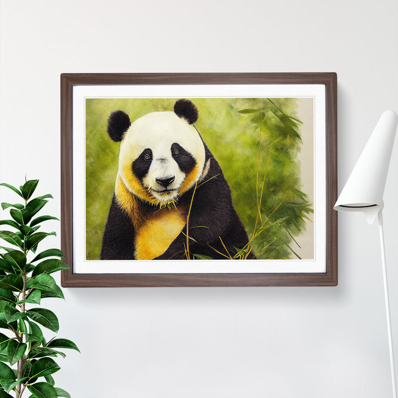 Unbelievable Panda - Framed Print, 25cm H x 34cm W x 2cm D, Walnut
