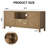 Farmhouse TV Stand for TVs up to 65" - Walnut Wooden Entertainment Center - Doors, Adjustable Shelves, Large Drawer, Open Storage, 6 Legs - Living Room Media Console - Color: Walnut