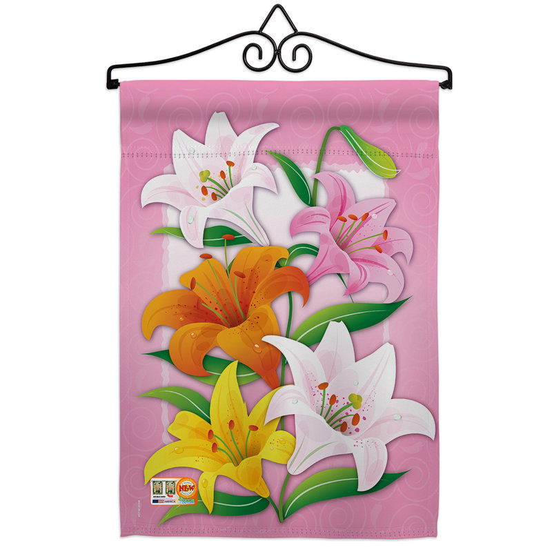Ensemble de drapeaux décoratifs à 2 faces en polyester 19" x 13" lys impressions