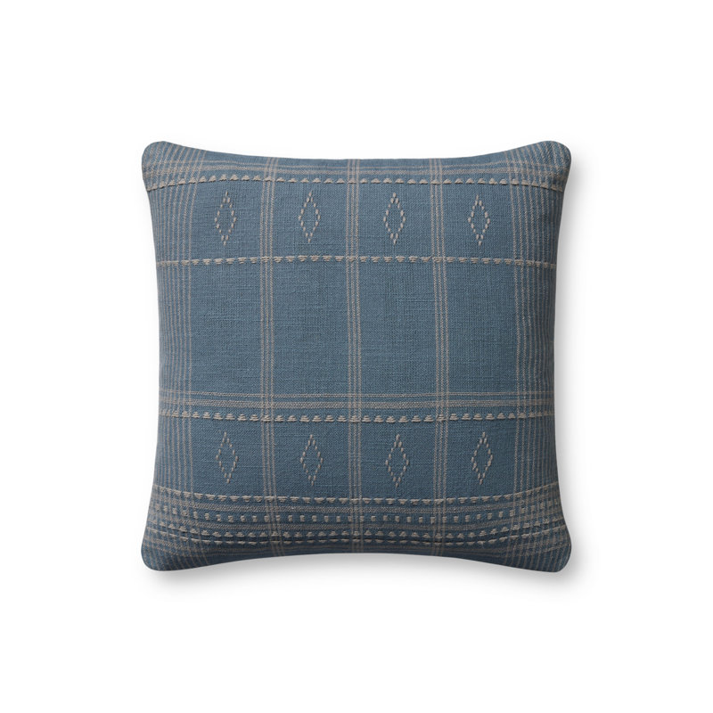 Coussin Angela Rose x Loloi Lina, Bleu / ardoise, Polyester/ Bourre en polyester