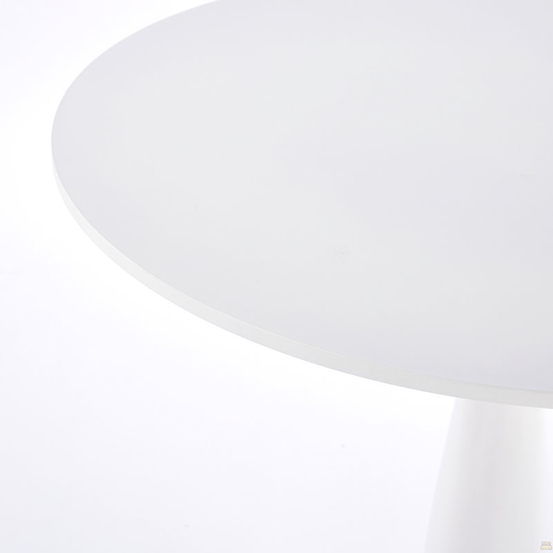 Ensemble de salle à manger 1 + 4,5 pièces, table de salle à manger à pieds en métal Mid-Century pour 4-6 personnes avec plateau en MDF, table de salle à manger à piédestal, table basse de loisirs, ensemble blanc